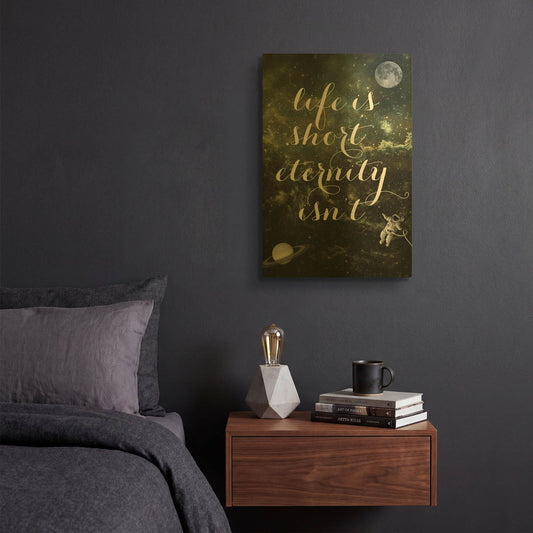 'Life is Short' By Elo Marc Gold Metal Wall Art