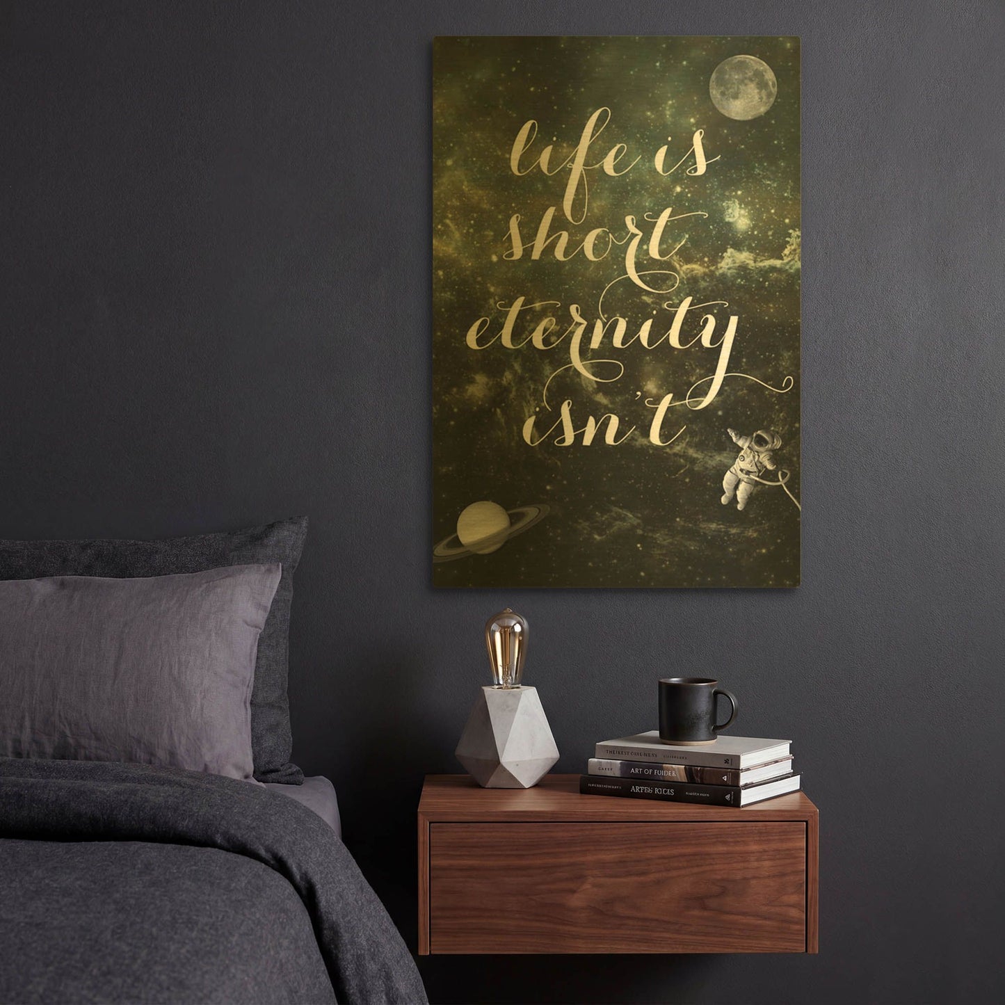 'Life is Short' By Elo Marc Gold Metal Wall Art