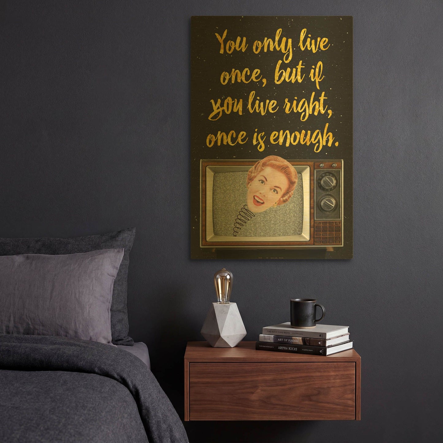 'You Only Live Once' By Elo Marc Gold Metal Wall Art