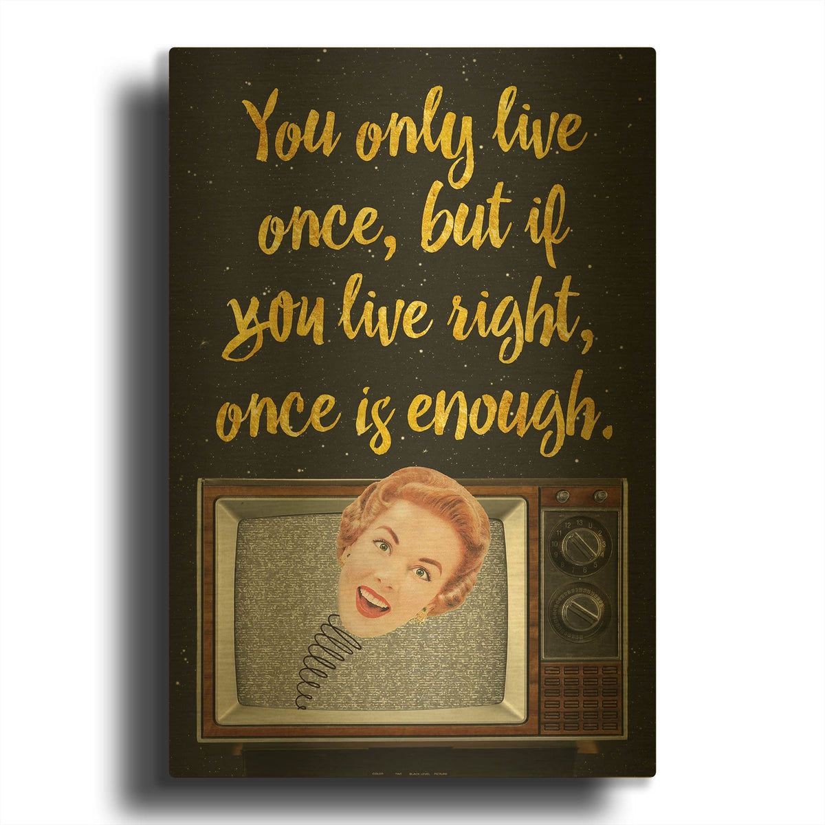 'You Only Live Once' By Elo Marc Gold Metal Wall Art