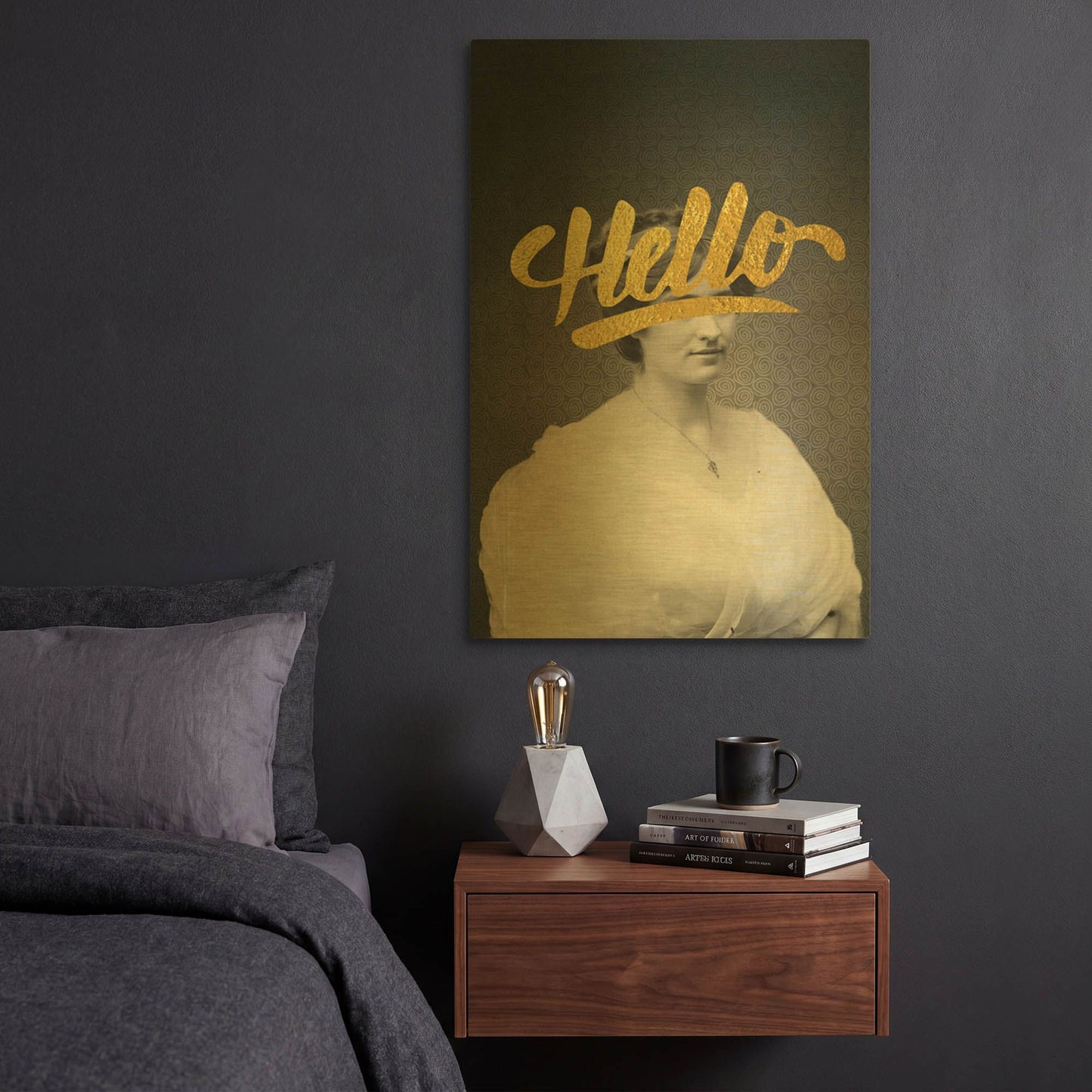 'Hello' By Elo Marc Gold Metal Wall Art