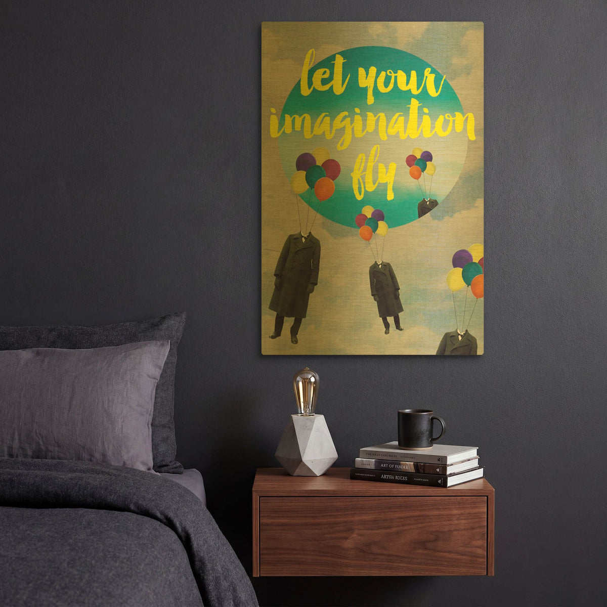 'Let Your Imagination' By Elo Marc Gold Metal Wall Art
