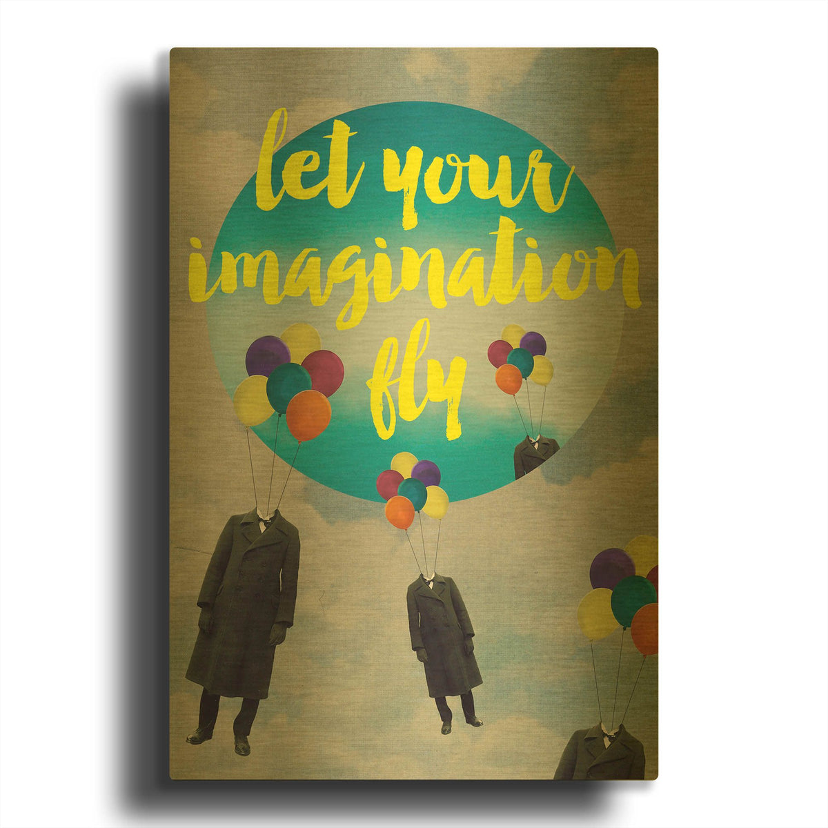 'Let Your Imagination' By Elo Marc Gold Metal Wall Art