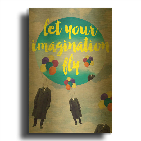 'Let Your Imagination' By Elo Marc Gold Metal Wall Art