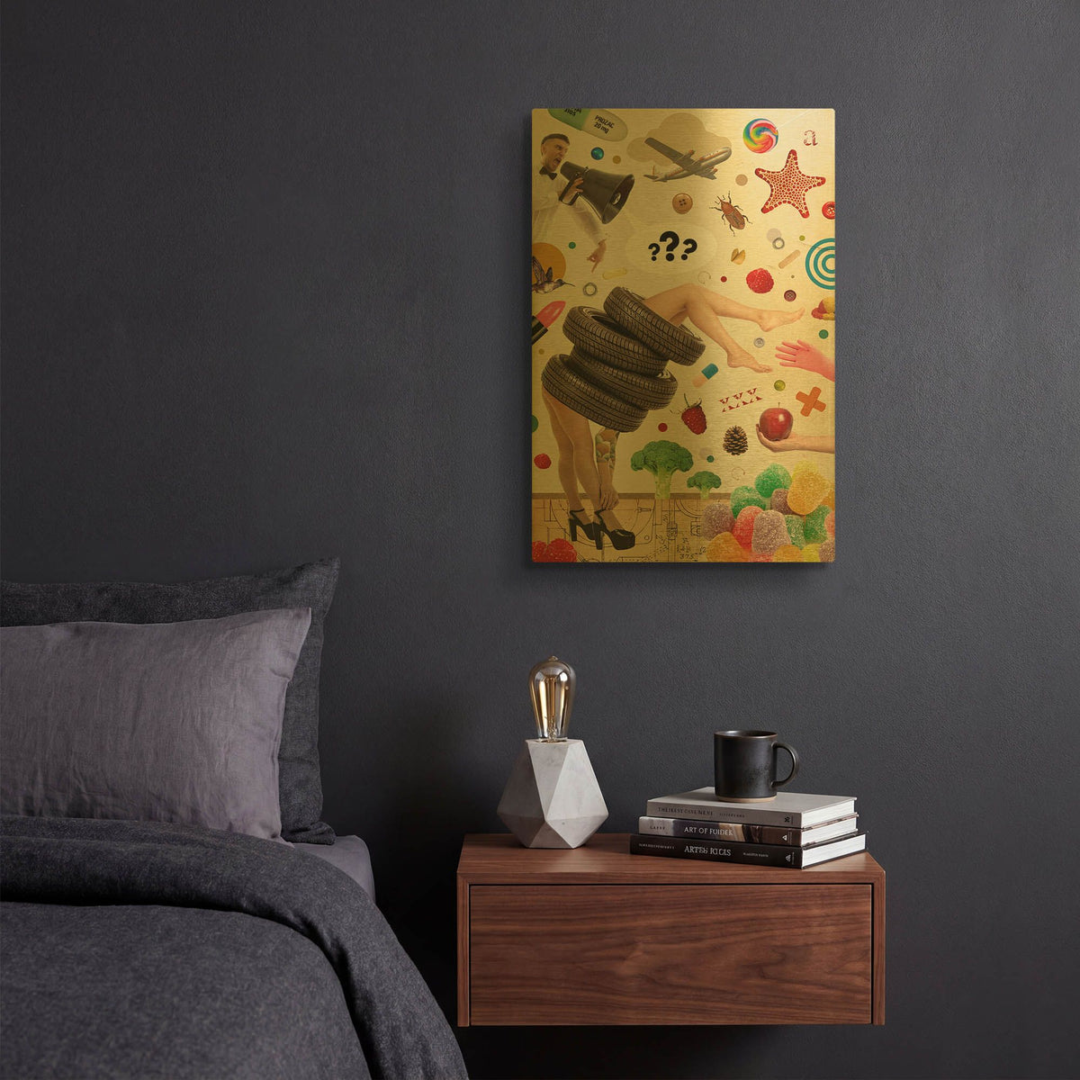 'Candid' By Elo Marc Gold Metal Wall Art