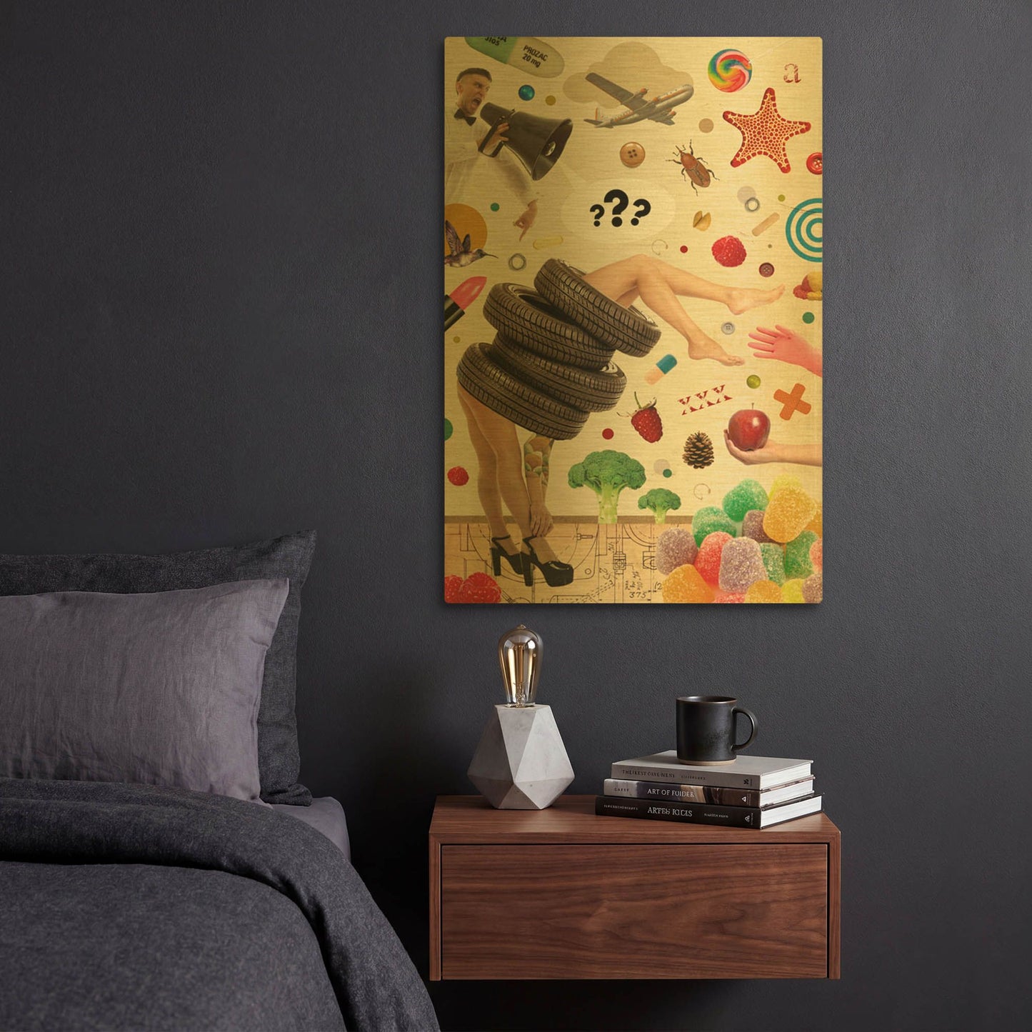 'Candid' By Elo Marc Gold Metal Wall Art