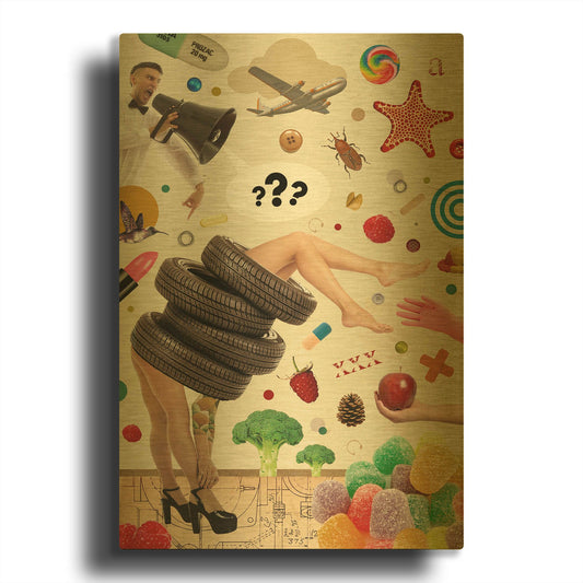 'Candid' By Elo Marc Gold Metal Wall Art