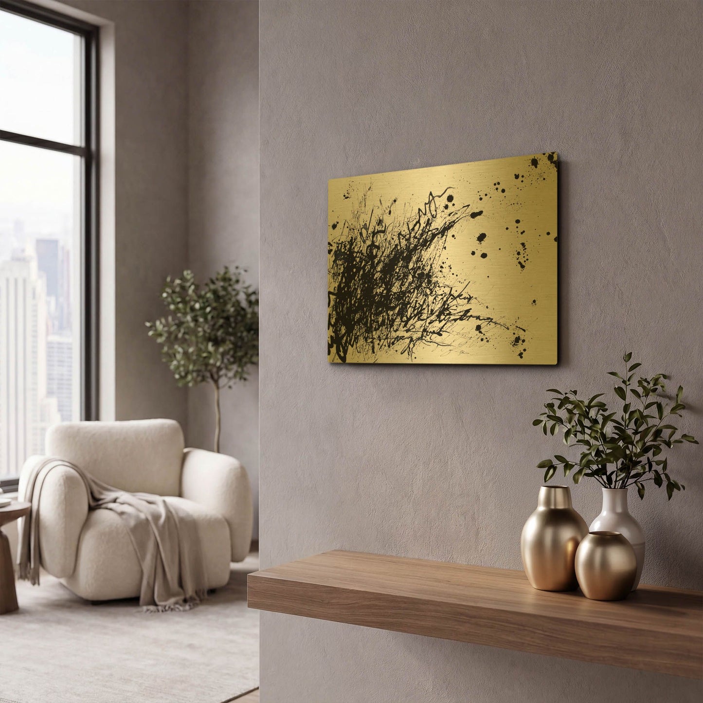 'Cougar Magnum Bullet' By Hanna Bruer Gold Metal Wall Art