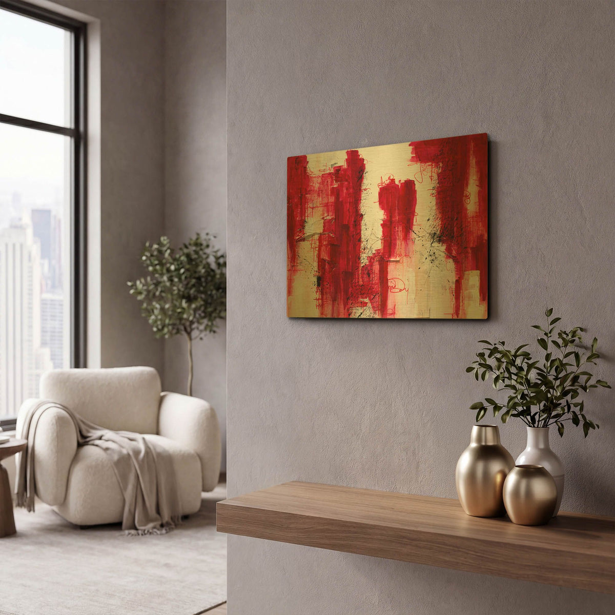 'Fifteen' By Hanna Bruer Gold Metal Wall Art
