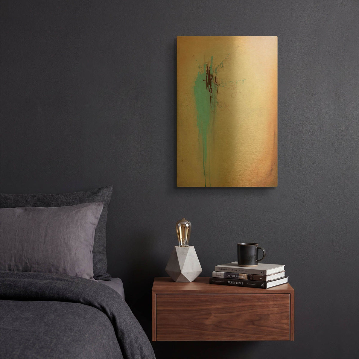 'Solitary' By Hanna Bruer Gold Metal Wall Art