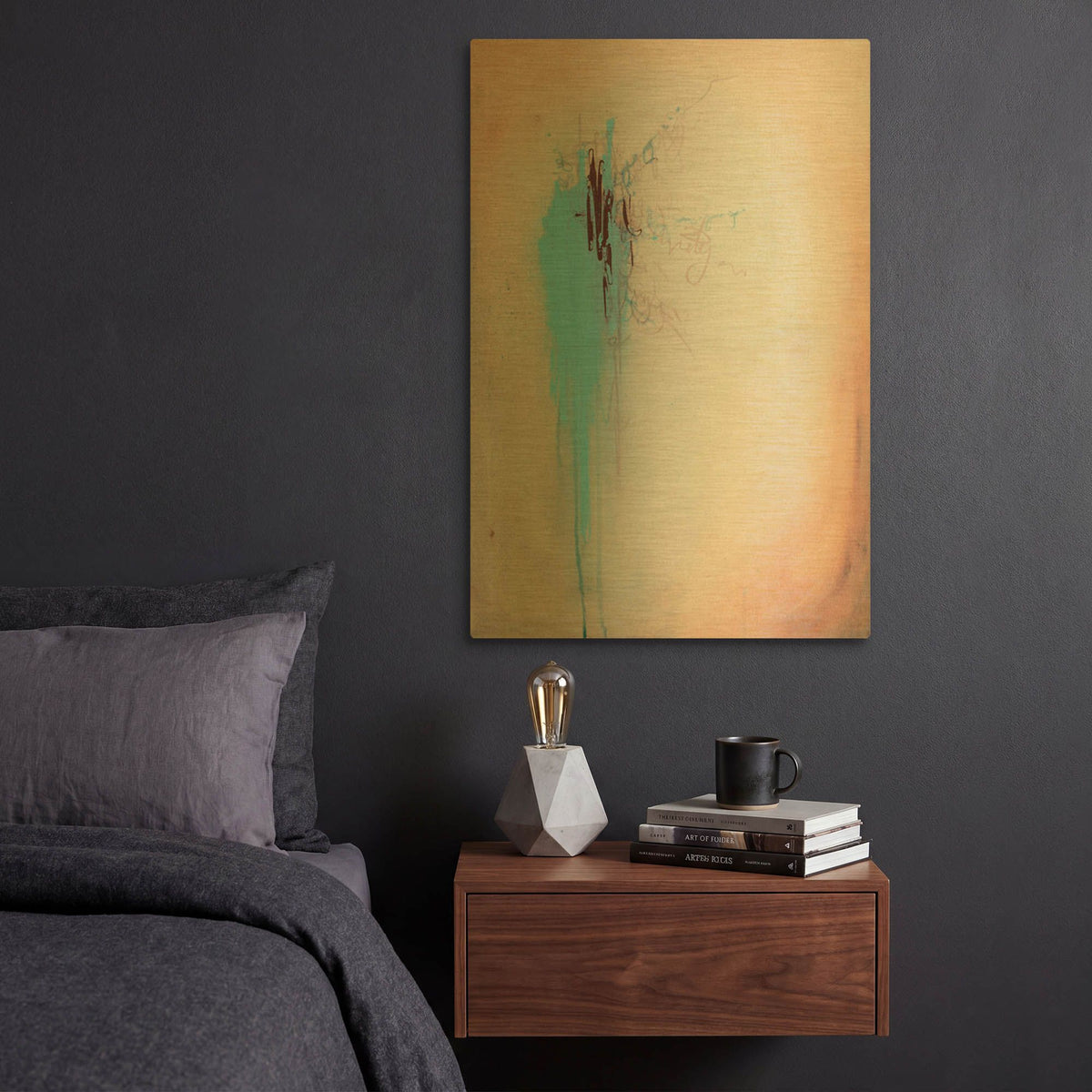'Solitary' By Hanna Bruer Gold Metal Wall Art