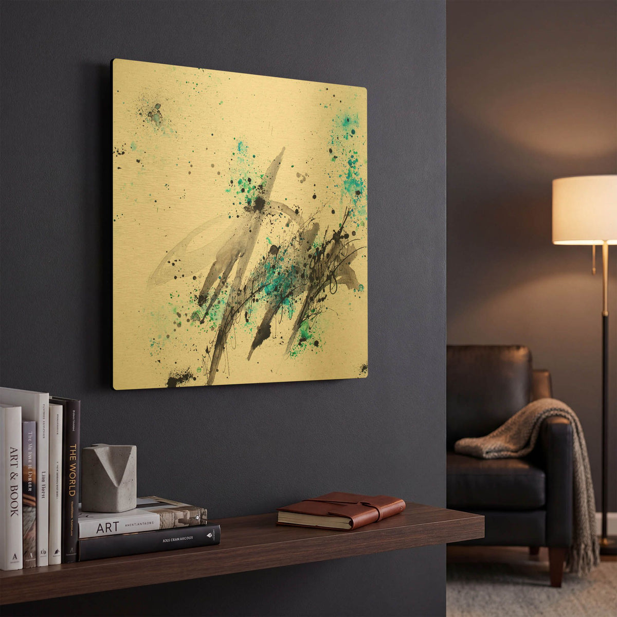 'Tableau Reboot' By Hanna Bruer Gold Metal Wall Art