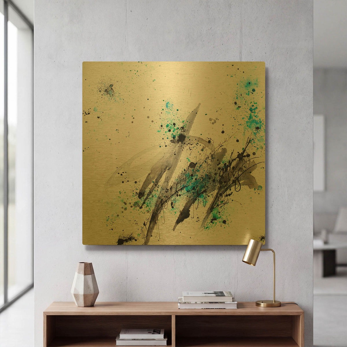 'Tableau Reboot' By Hanna Bruer Gold Metal Wall Art