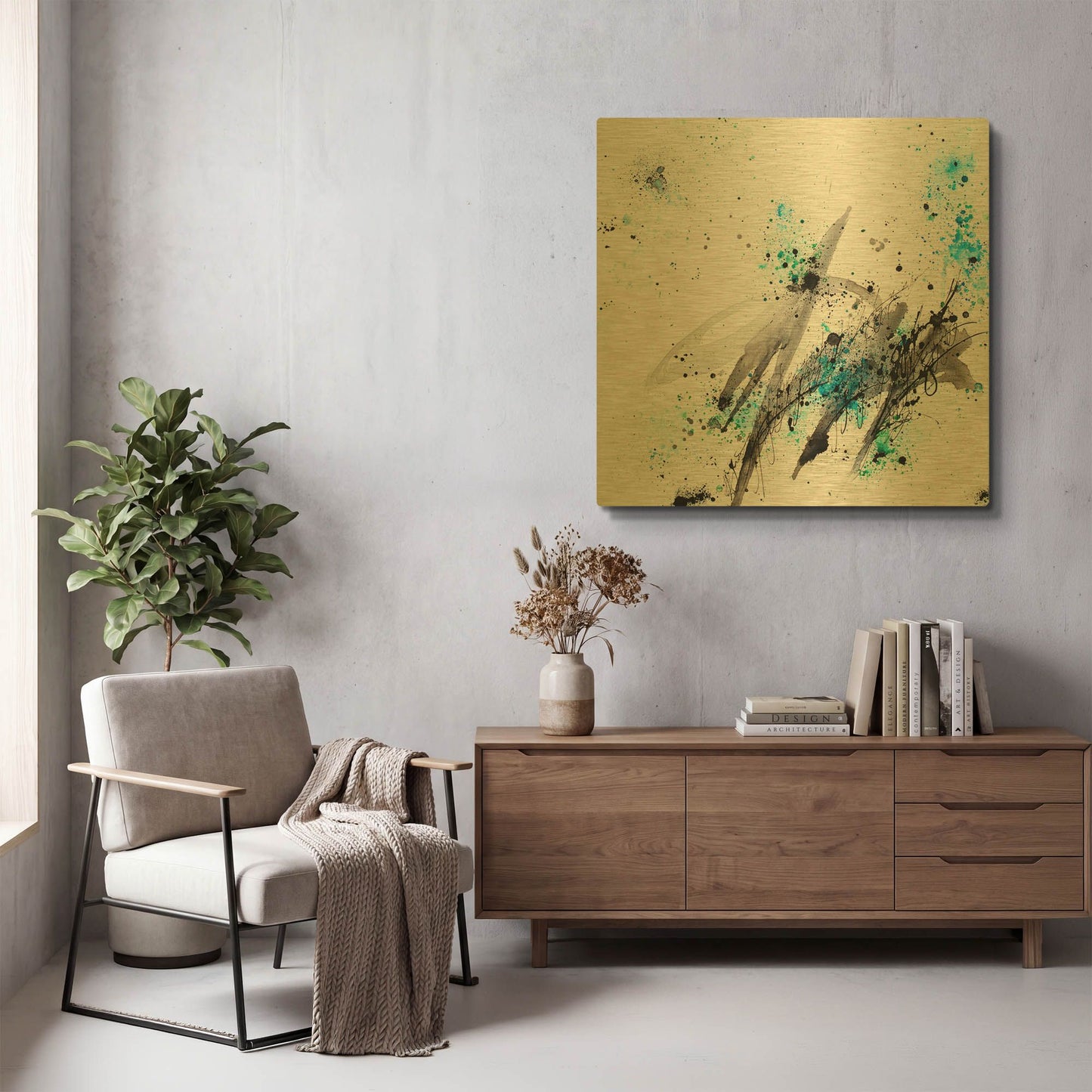'Tableau Reboot' By Hanna Bruer Gold Metal Wall Art