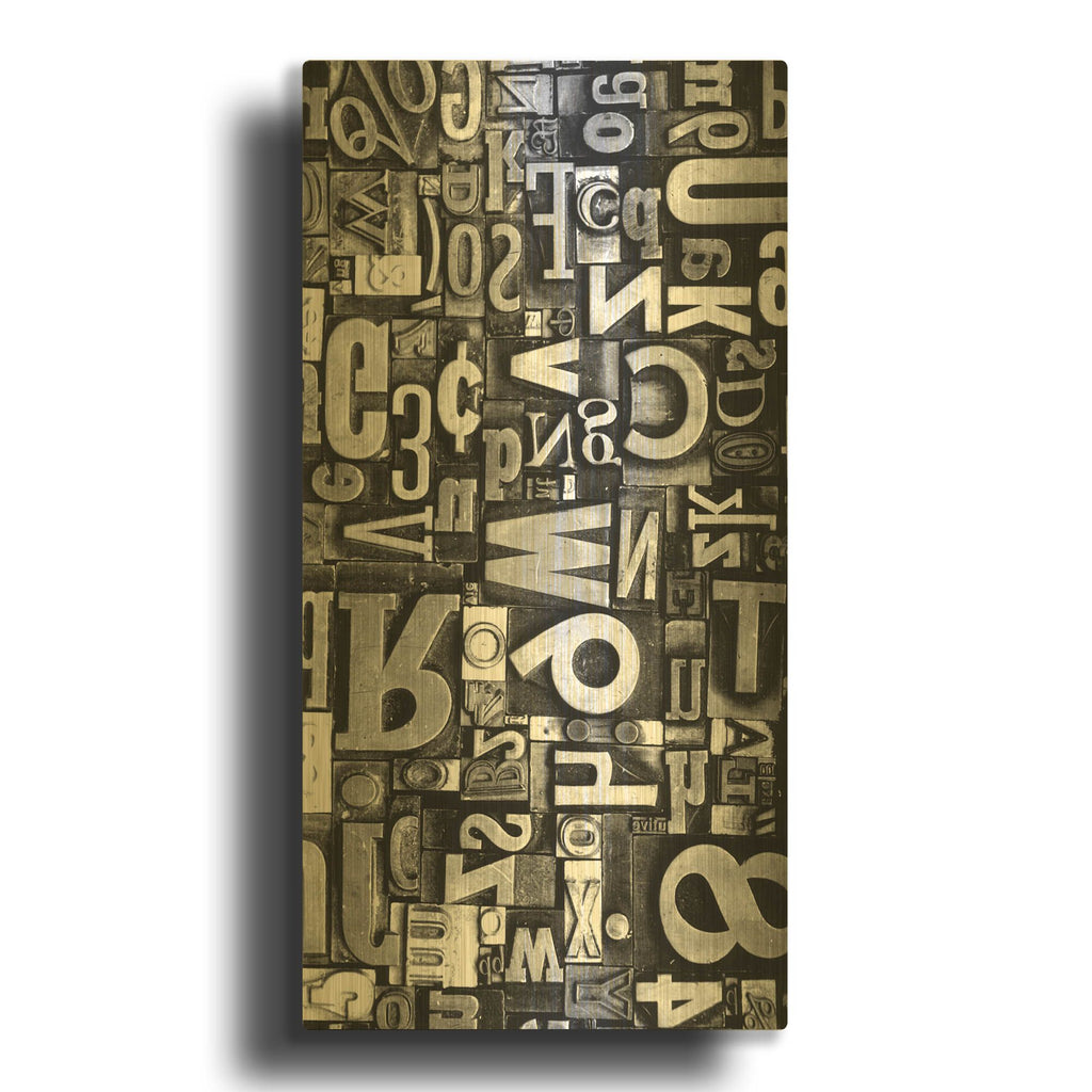 'Typography Photography 2' By Holli Conger Gold Metal Wall Art