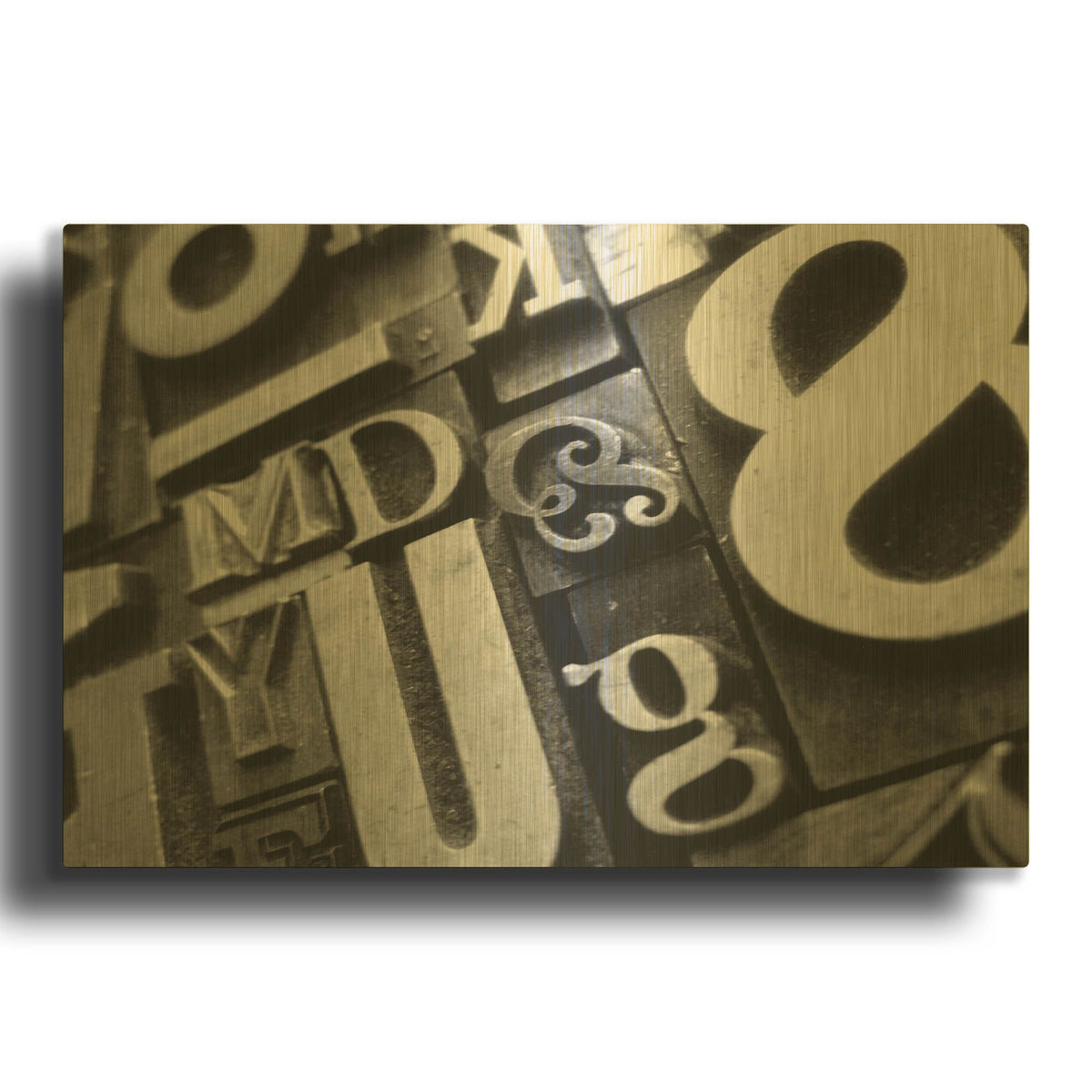'Typography Photography 9' By Holli Conger Gold Metal Wall Art