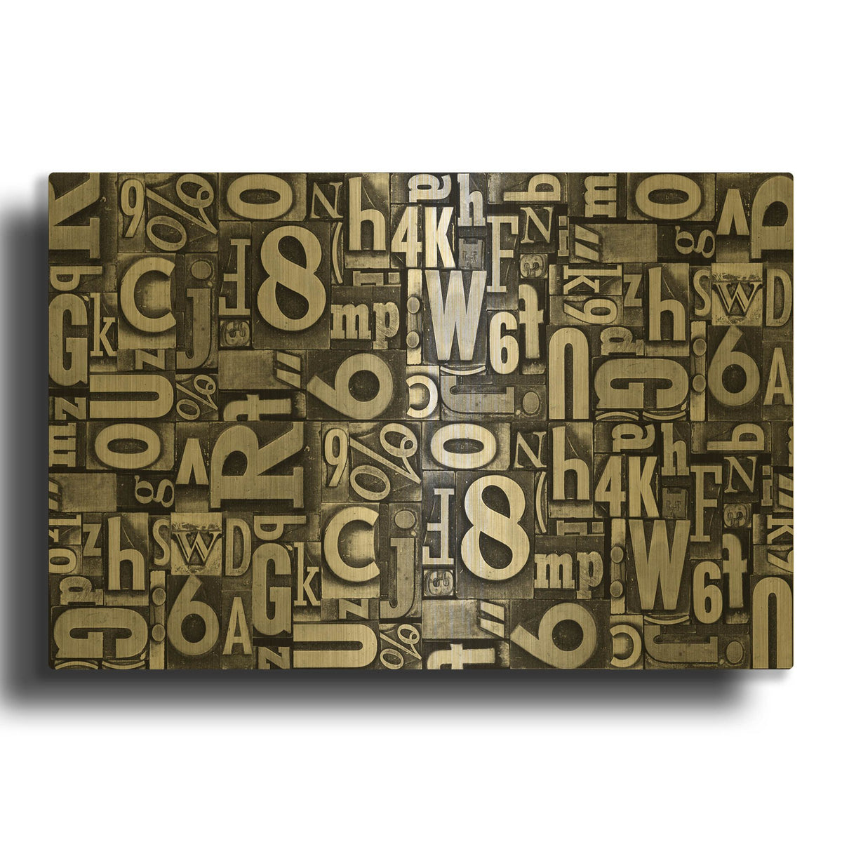 'Typography Photography repeat 1' By Holli Conger Gold Metal Wall Art