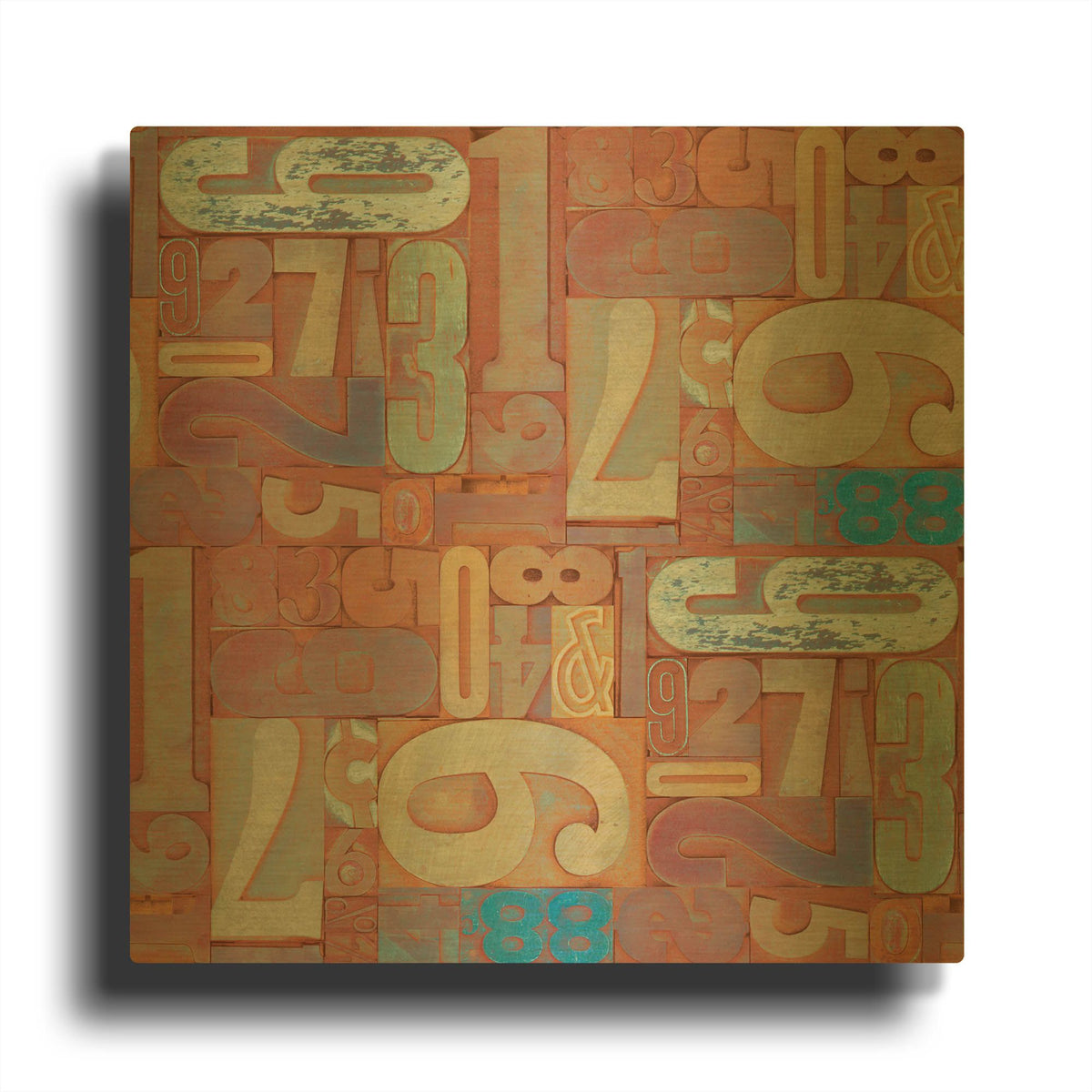 'Typography Photography repeat 4' By Holli Conger Gold Metal Wall Art