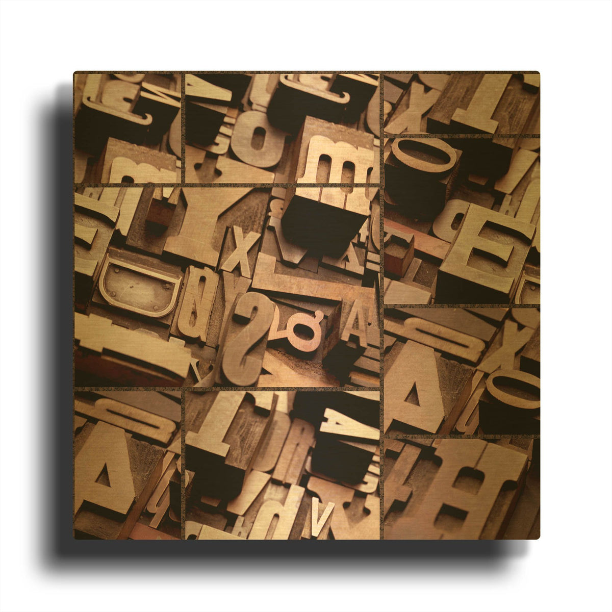 'Typography Photography repeat 5' By Holli Conger Gold Metal Wall Art