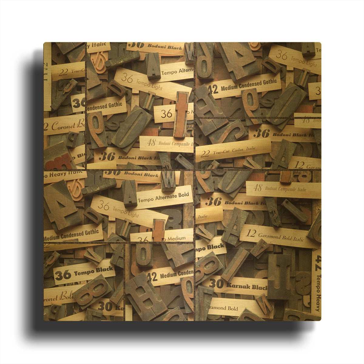 'Typography Photography repeat 6' By Holli Conger Gold Metal Wall Art
