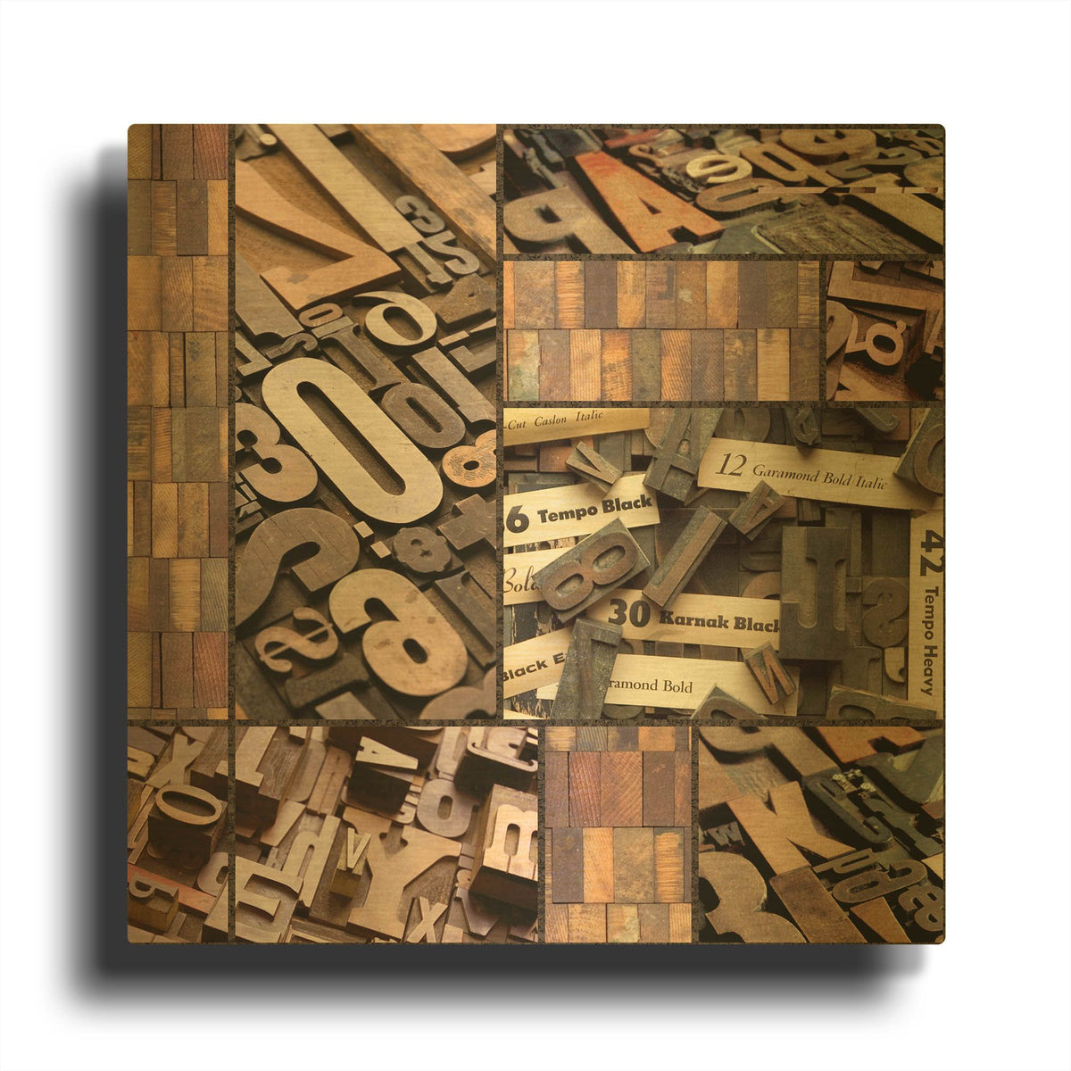 'Typography Photography repeat 7' By Holli Conger Gold Metal Wall Art