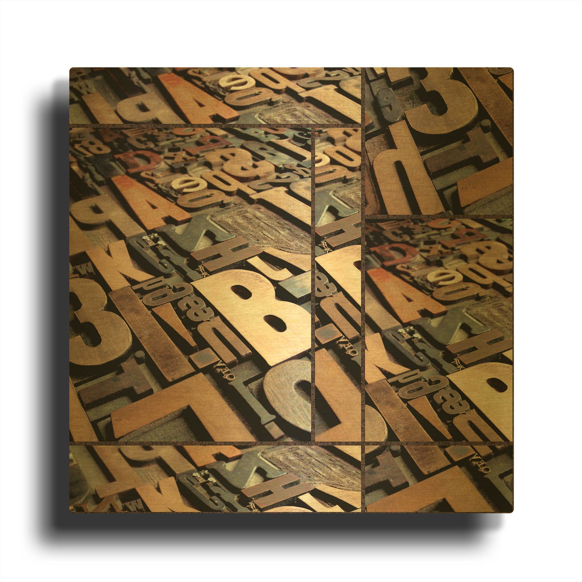 'Typography Photography repeat 8' By Holli Conger Gold Metal Wall Art