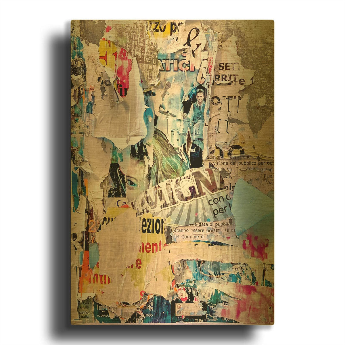 'Bus Poster Remnant Siena 5' By IMB Gold Metal Wall Art