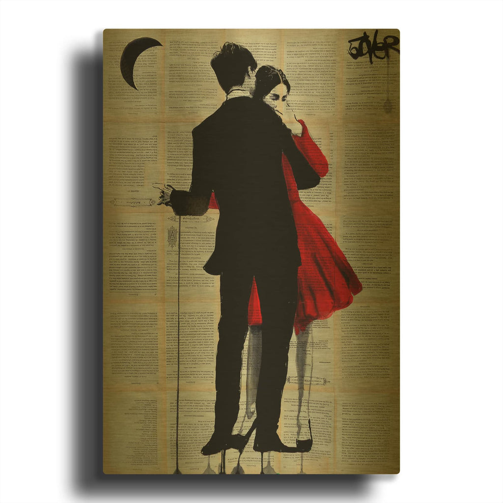 'True Romance' By Loui Jover Gold Metal Wall Art