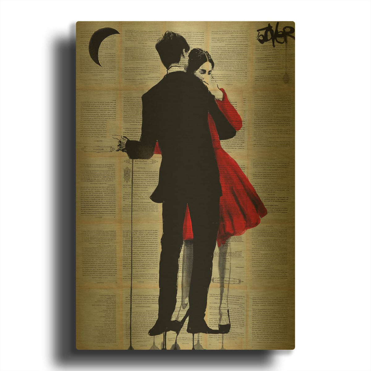 'True Romance' By Loui Jover Gold Metal Wall Art