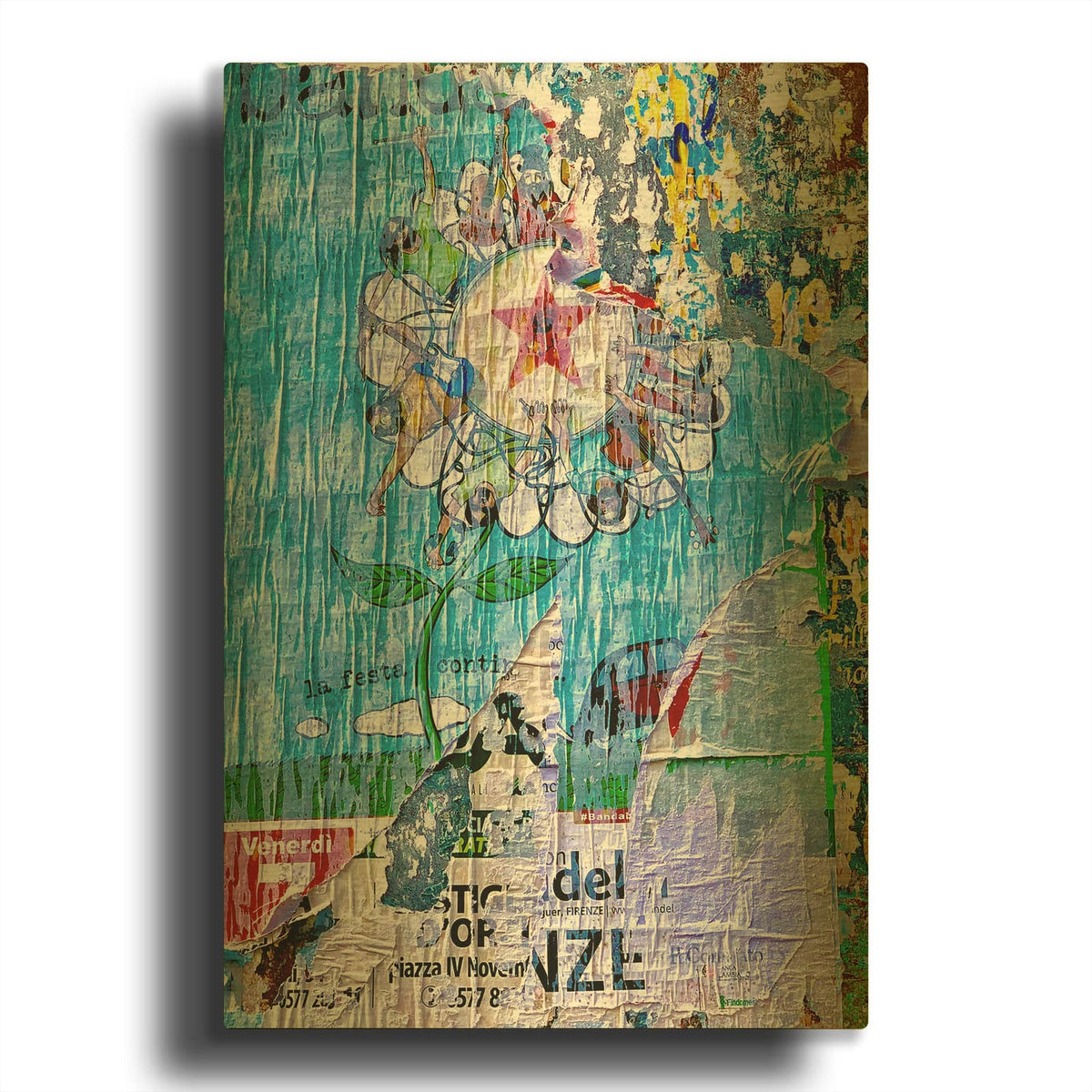 'Bus Poster Remnant Siena 11' By IMB Gold Metal Wall Art
