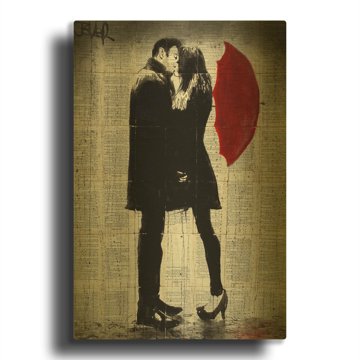 'Winters Kiss' By Loui Jover Gold Metal Wall Art