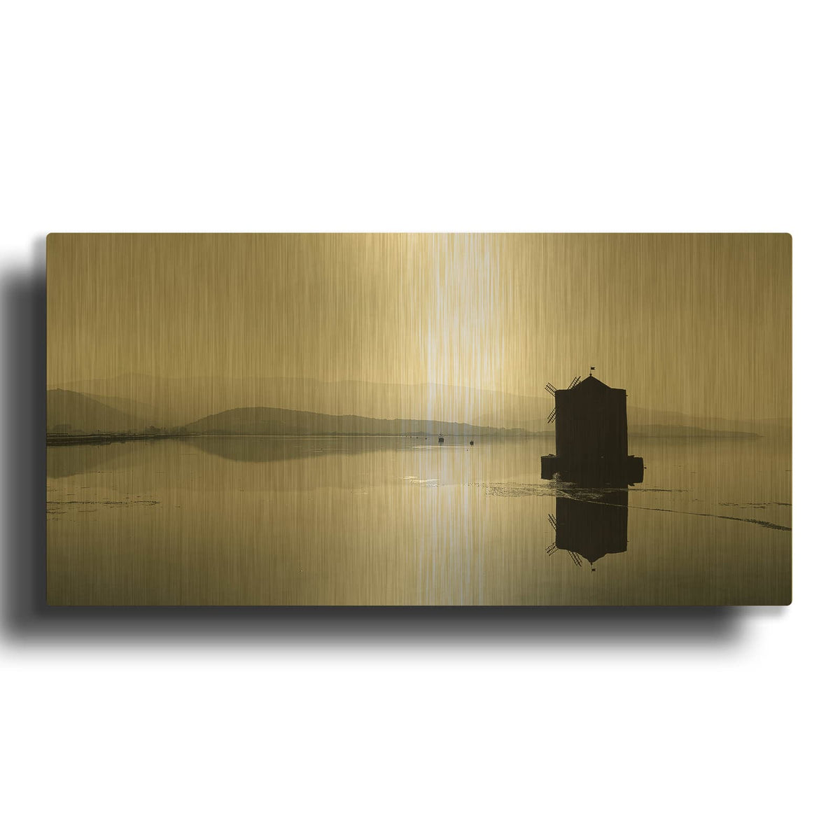 'Still Waters At Mulino Spagnolo' By IMB Gold Metal Wall Art