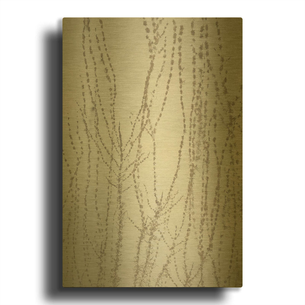 'Stucco Minus Vine 1' By IMB Gold Metal Wall Art