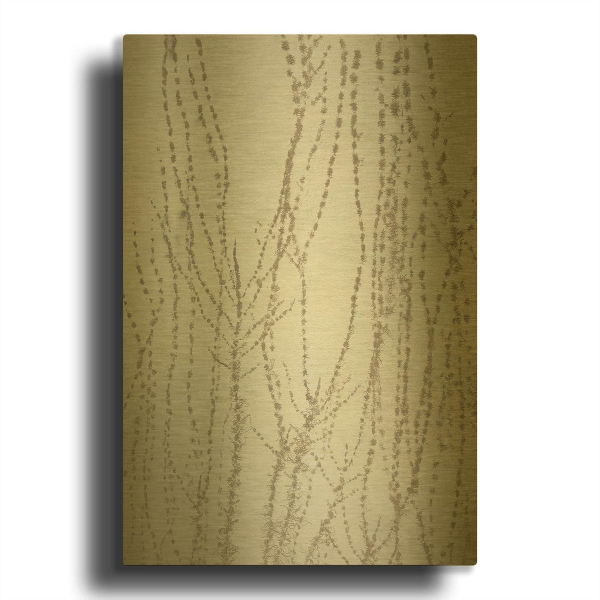 'Stucco Minus Vine 1' By IMB Gold Metal Wall Art