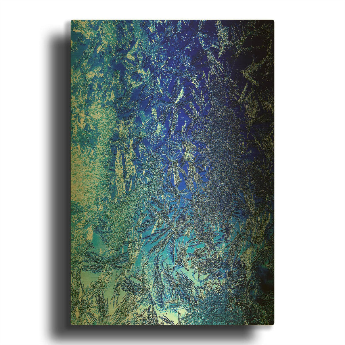 'Windshield Ice Blue 1' By IMB Gold Metal Wall Art