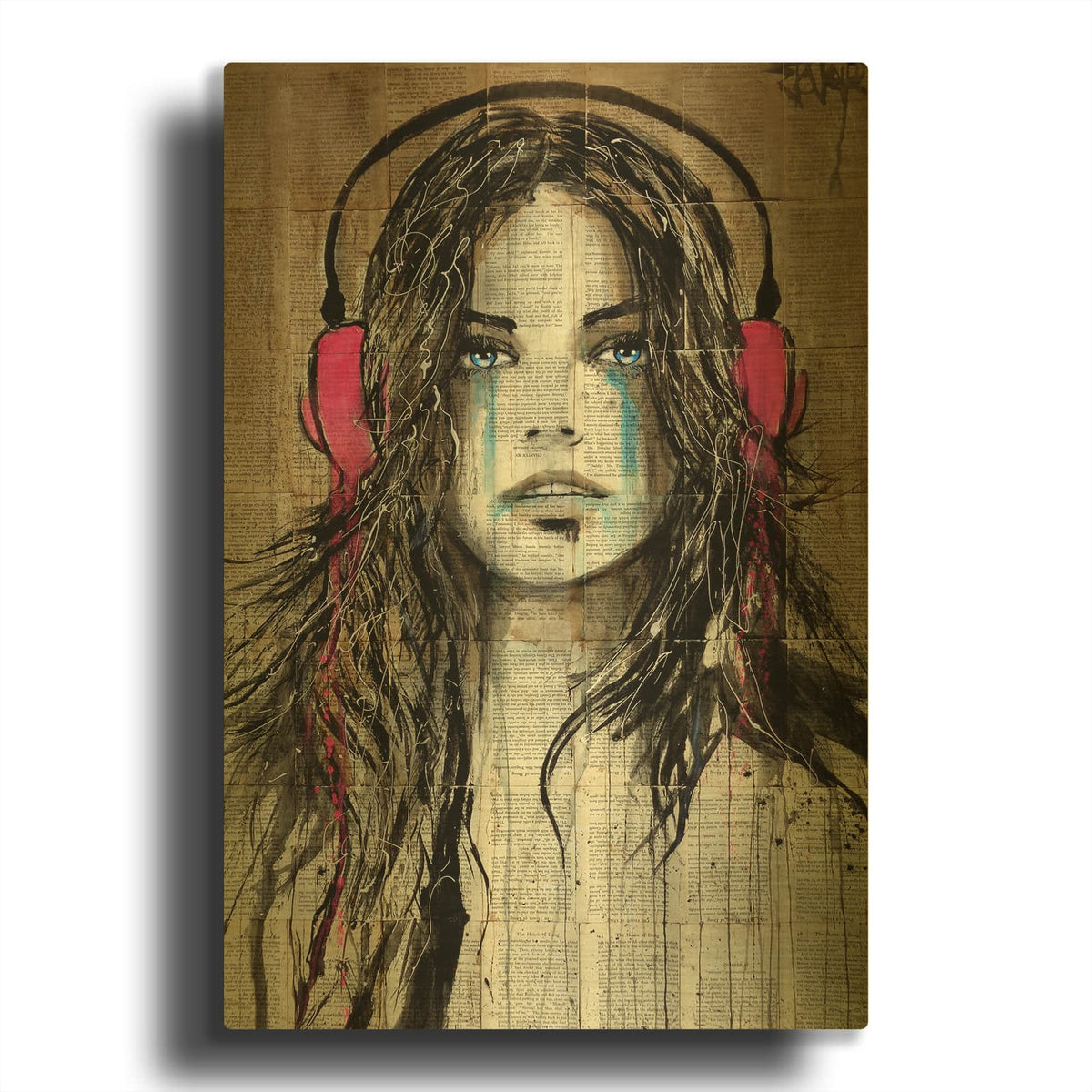 'Wired for Sound' By Loui Jover Gold Metal Wall Art