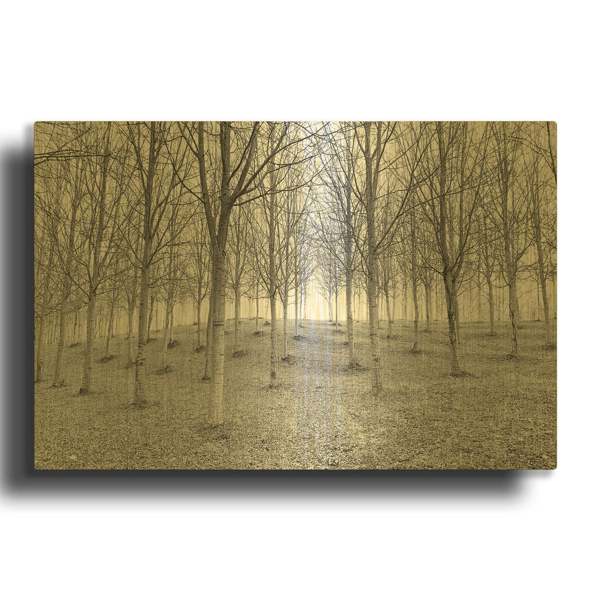 'Nature Reorganised' By IMB Gold Metal Wall Art