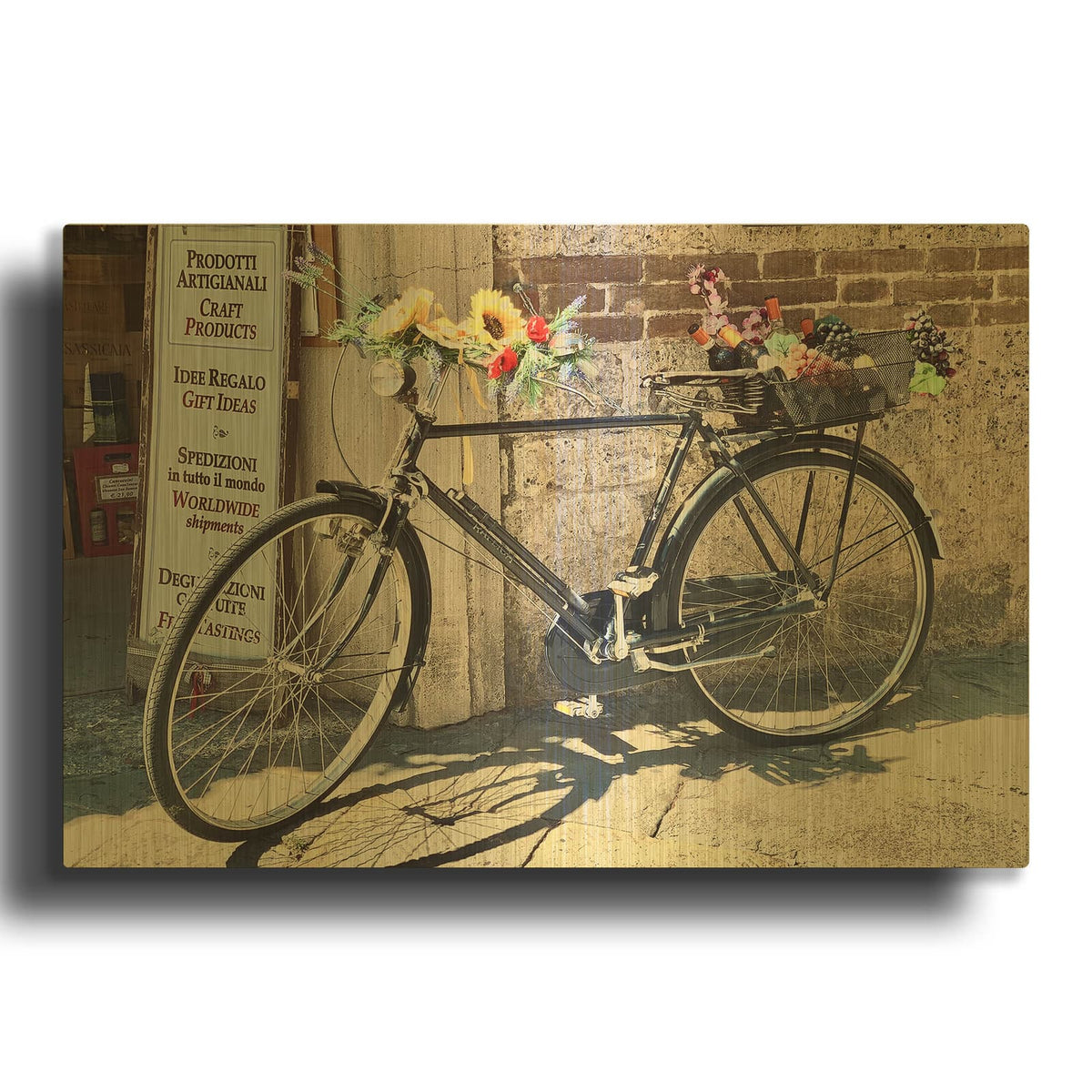 'Artisan Bicycle Siena' By IMB Gold Metal Wall Art