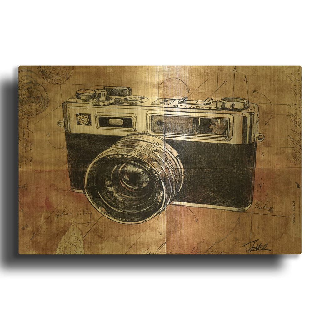 'Yashica' By Loui Jover Gold Metal Wall Art