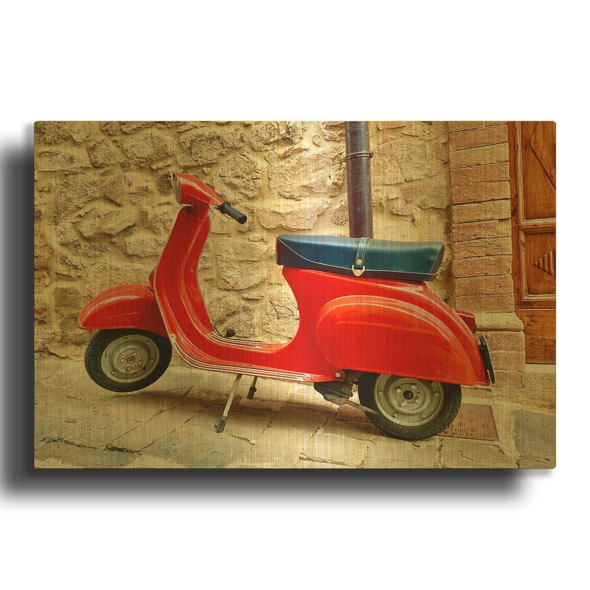 'Vespa Rossa' By IMB Gold Metal Wall Art