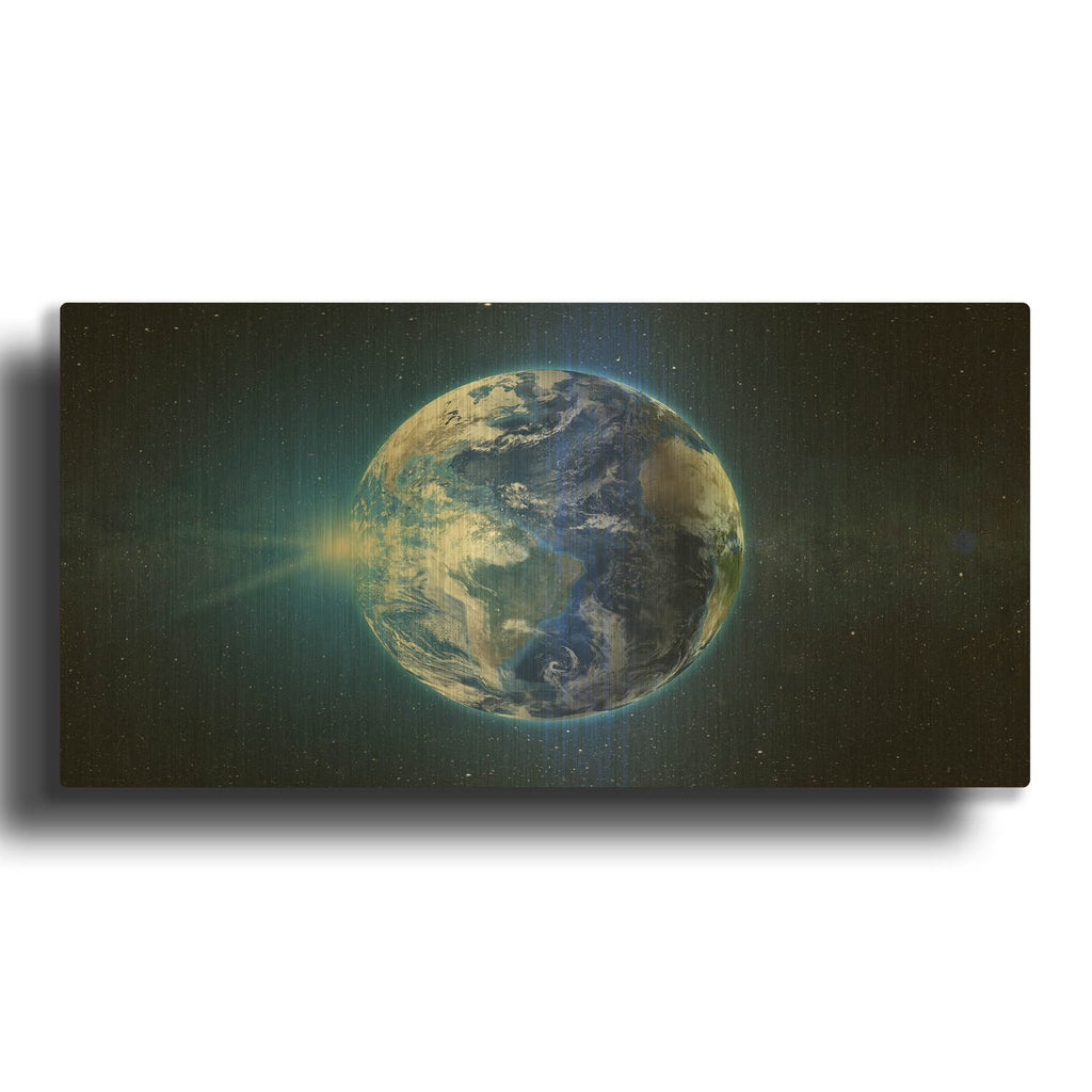 'Earth Sunrise' By Luxe Gold Metal Wall Art