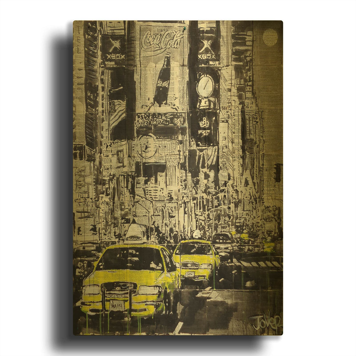 'Zoo York' By Loui Jover Gold Metal Wall Art