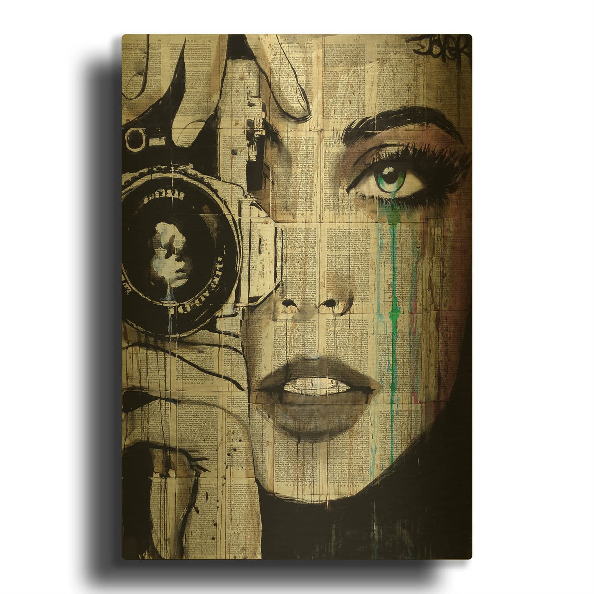 'Zoom' By Loui Jover Gold Metal Wall Art