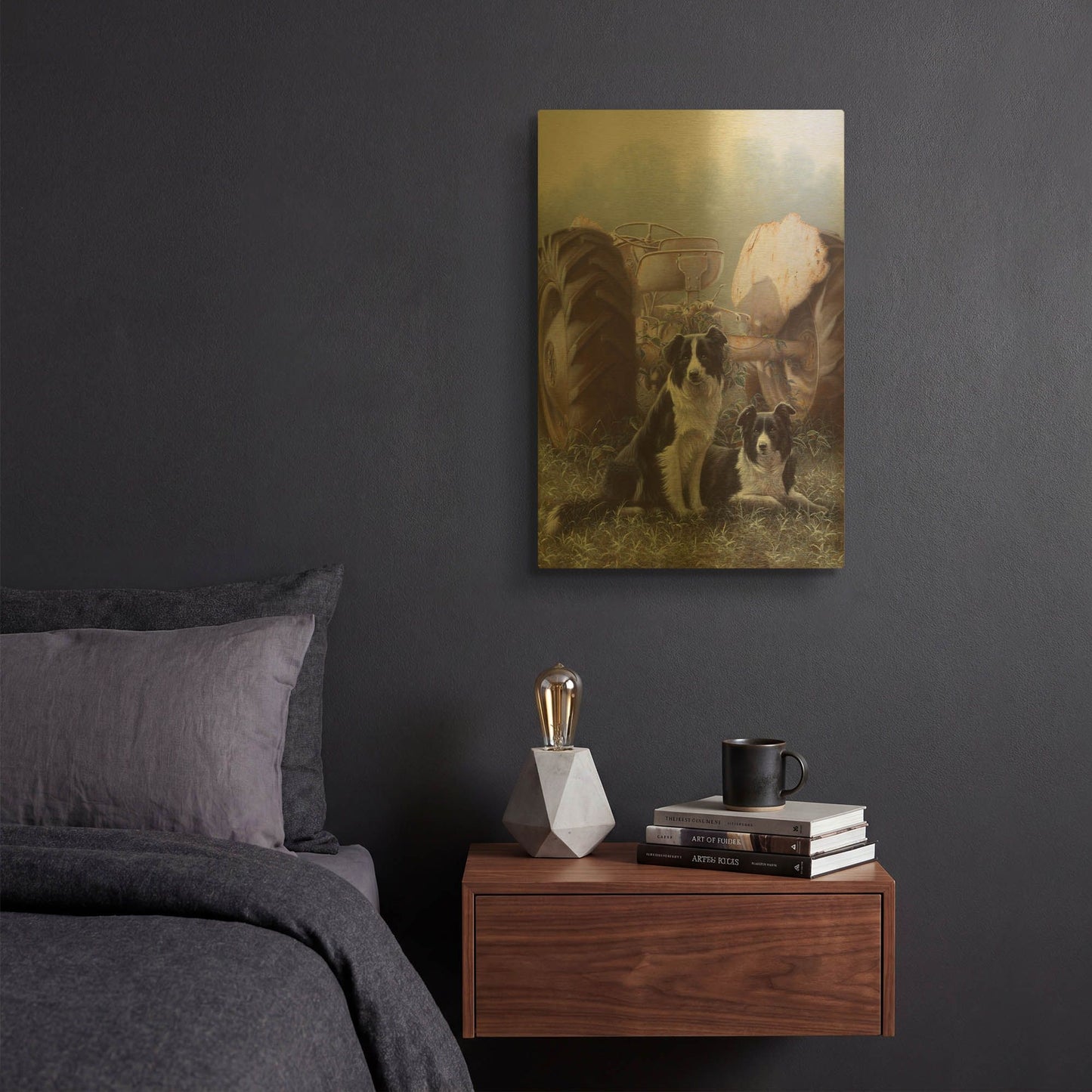 'Border Collies Heroes Of The Hills' By John Silver Gold Metal Wall Art