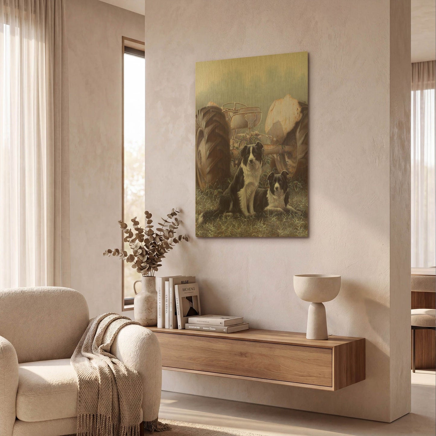 'Border Collies Heroes Of The Hills' By John Silver Gold Metal Wall Art