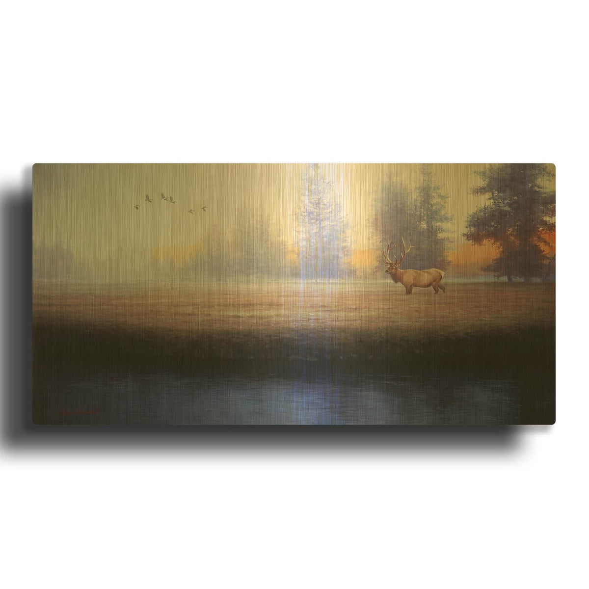 'Morning Splendor' By Adriano Manocchia Gold Metal Wall Art
