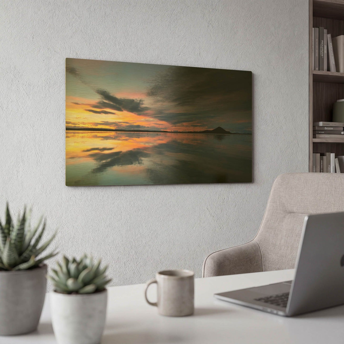 'Lake Myvatn Reflections' By Andy Mumford Gold Metal Wall Art