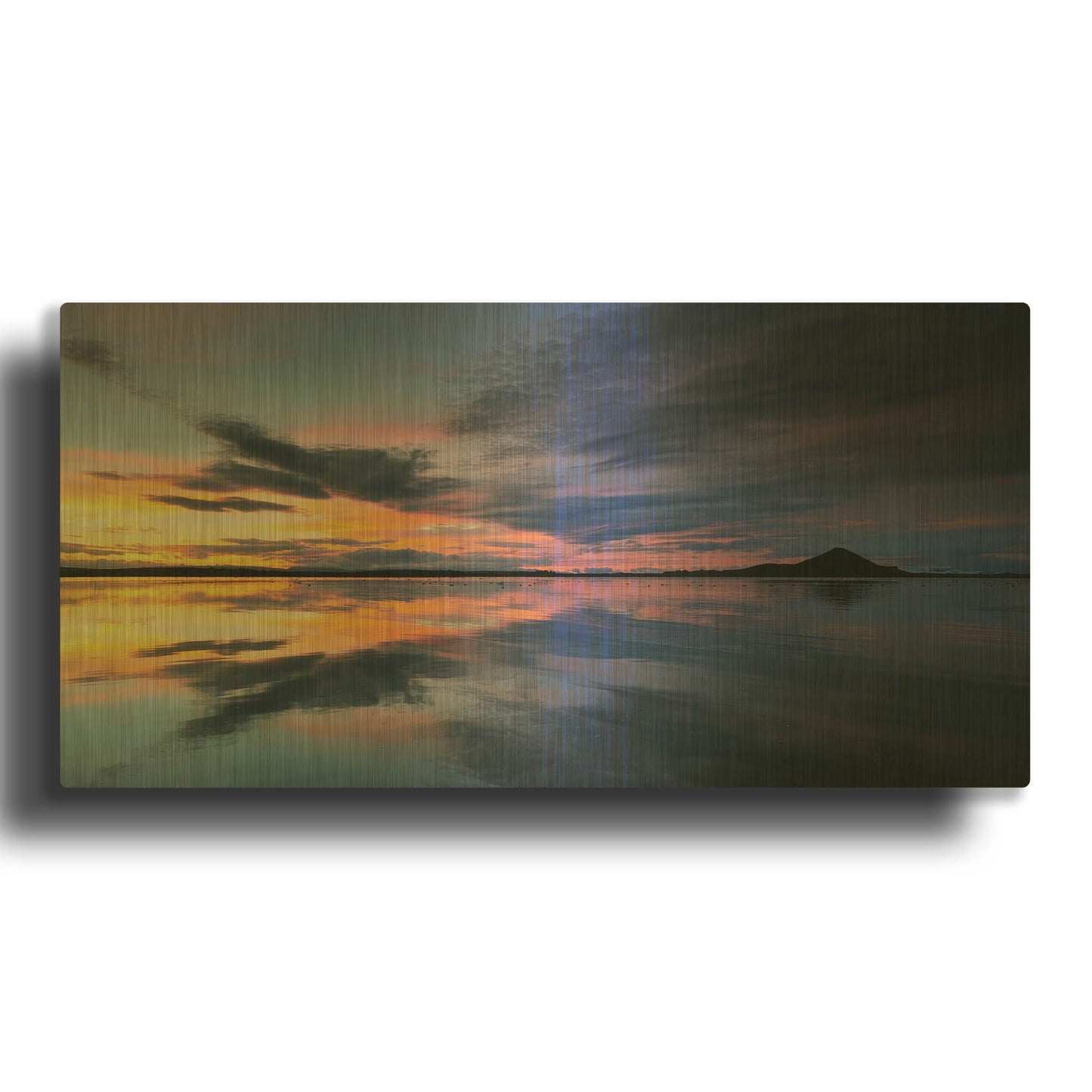'Lake Myvatn Reflections' By Andy Mumford Gold Metal Wall Art