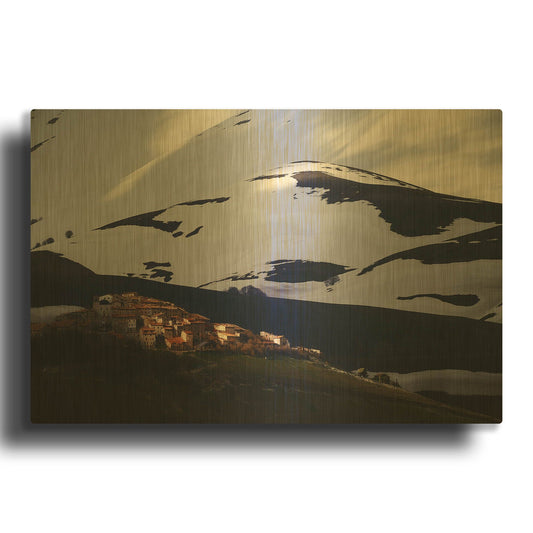 'Late Night on Casteluccio Umbria' By Andy Mumford Gold Metal Wall Art