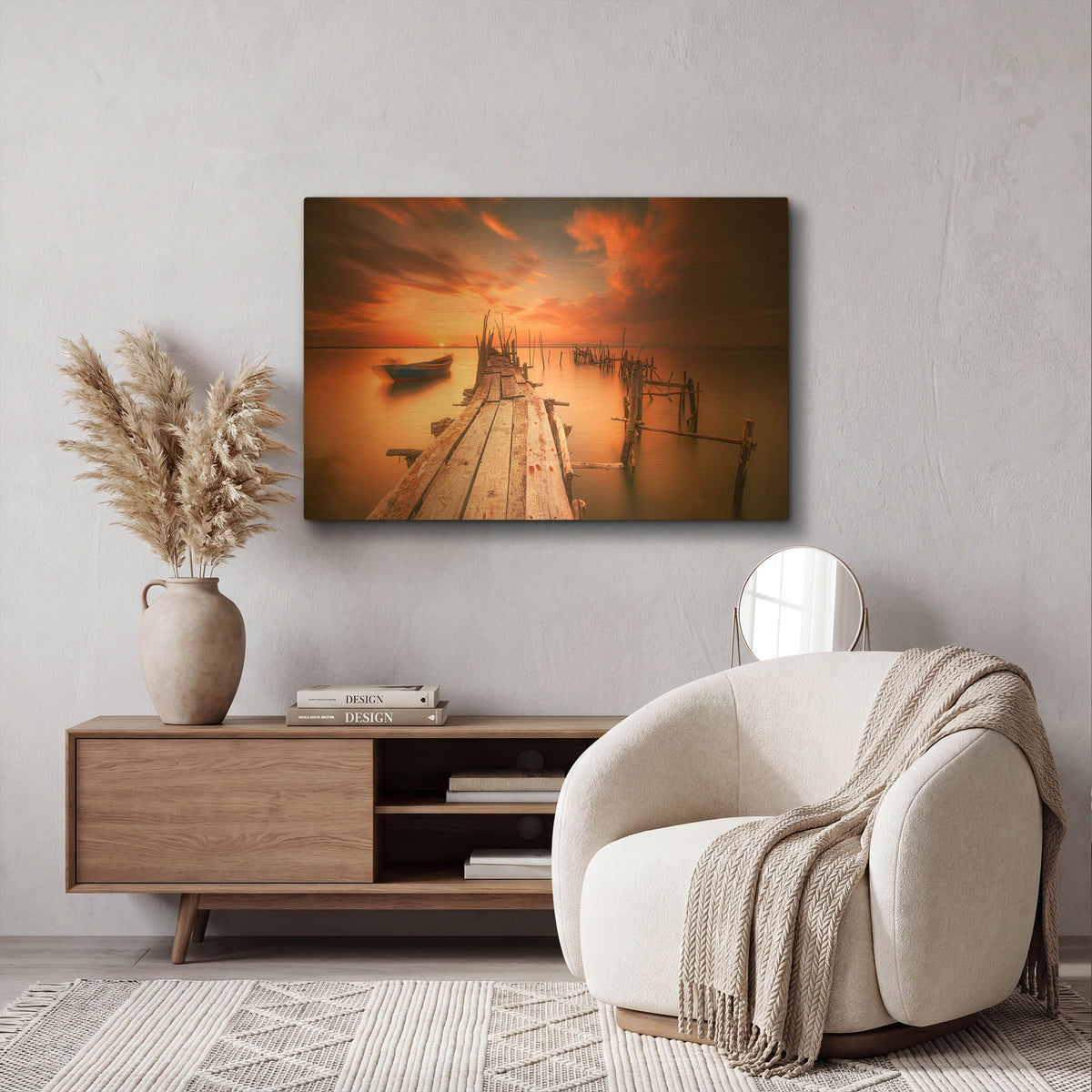 'Red Sunset at Carrasqueira Alentejo' By Andy Mumford Gold Metal Wall Art